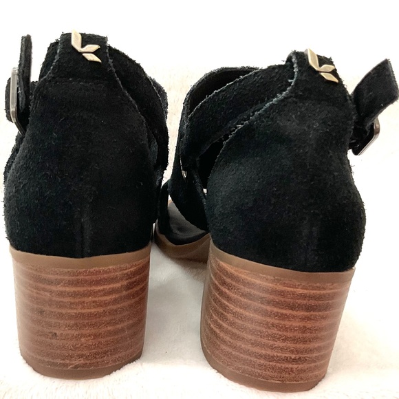 Black Koolaburra by Ugg Dressy Suede Strappy Chunky Block Heel Open Toe Sz 6 - Picture 13 of 16